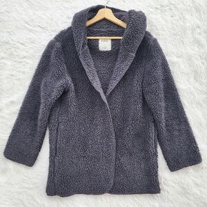 Victoria's Secret Pink‎ Charcoal Hooded Sherpa Cardigan